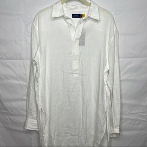 Polo white long sleeve dress coverup